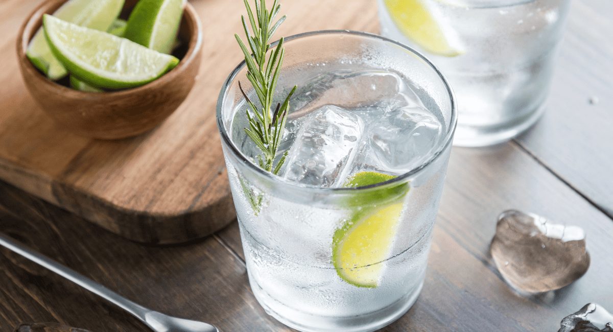Up close image of gin.