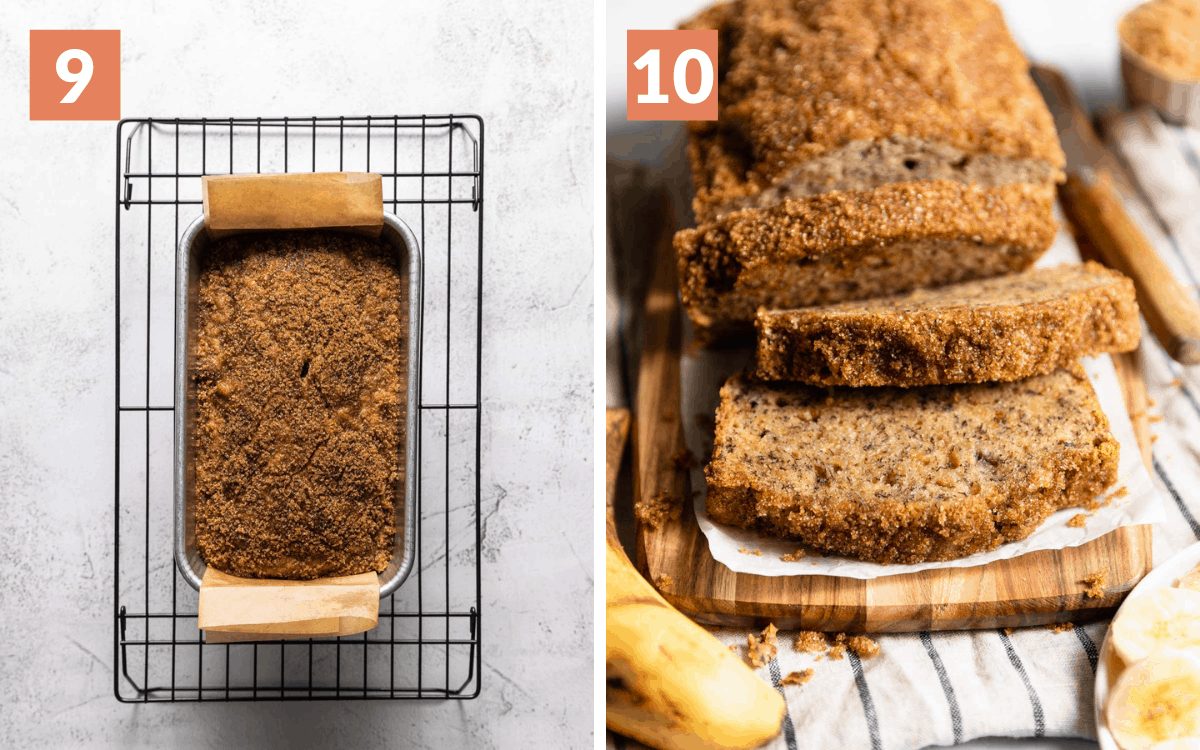 steps 9 & 10 bread cooling on rack bread sliced