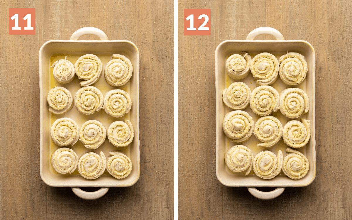 steps 11 & 12 rolls before 2nd rise rolls after second rise
