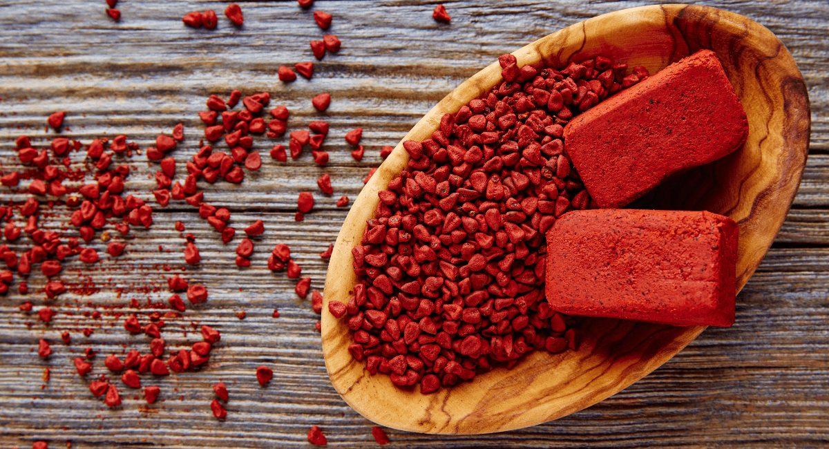 Overhead image of achiote paste.