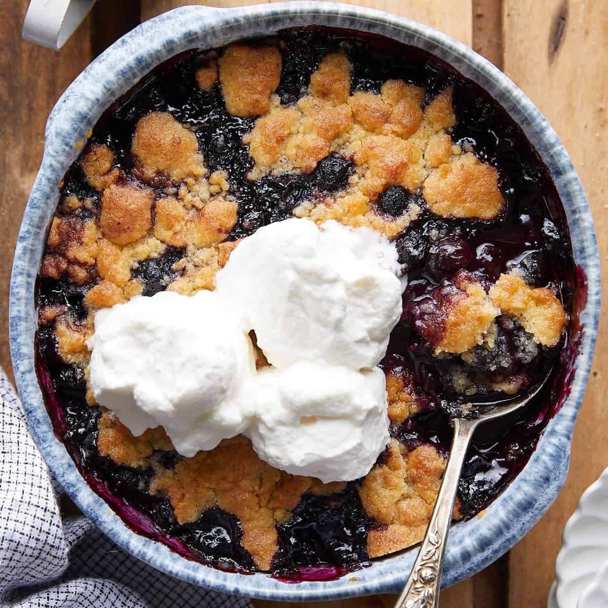 Air Fryer Blueberry Cobbler