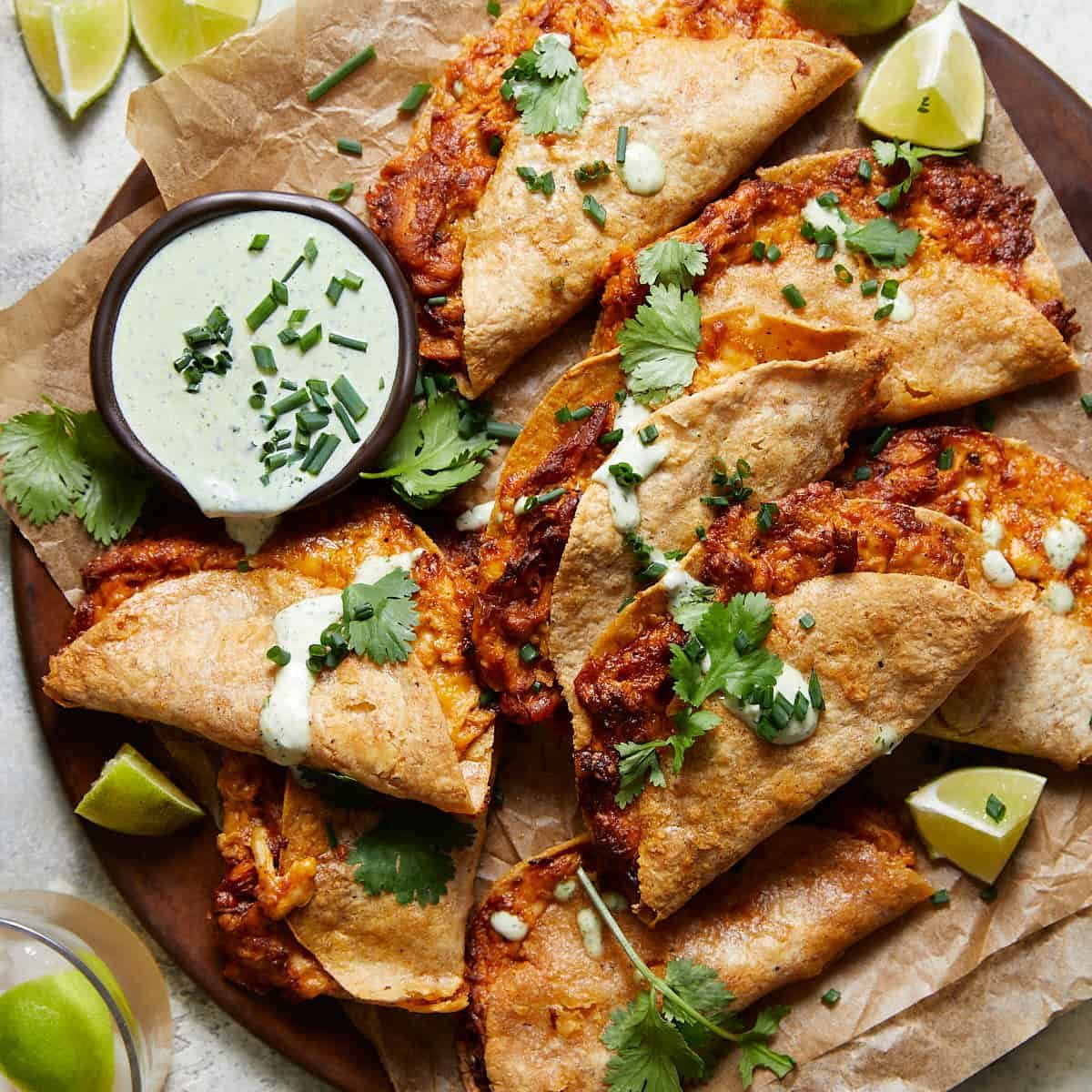 Crispy Air Fryer Buffalo Chicken Tacos