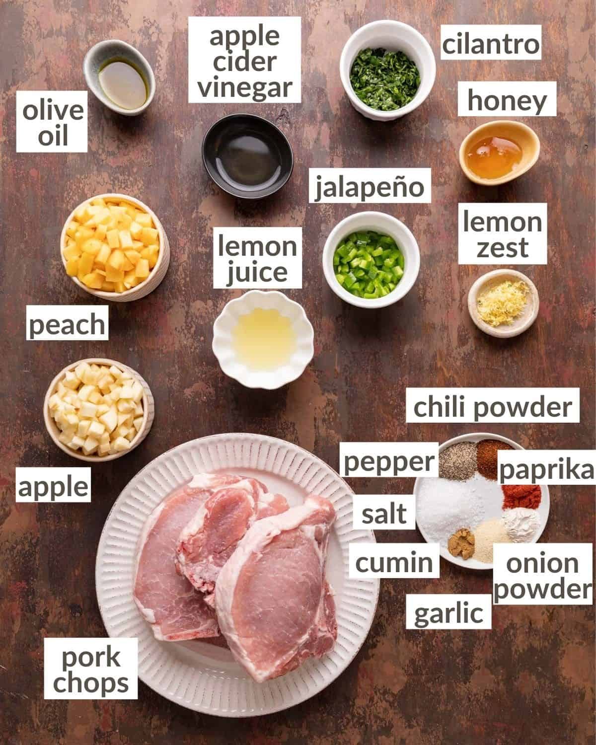 overhead of all ingredients