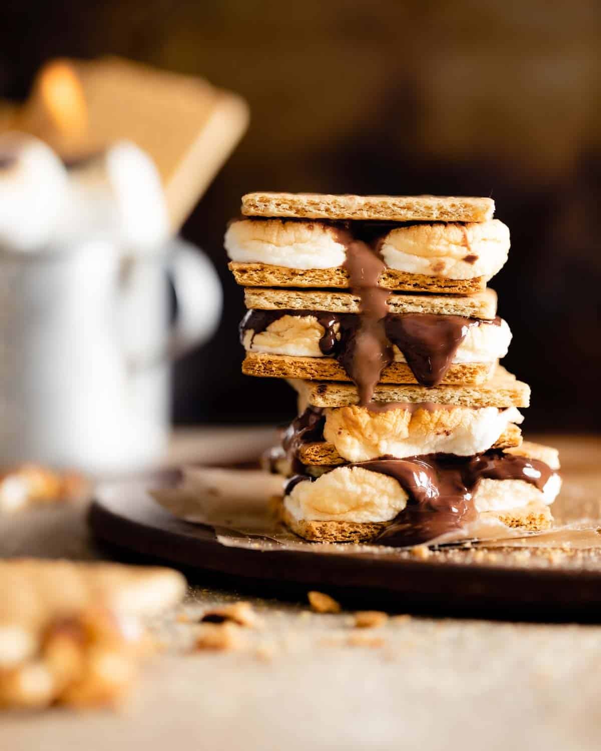side view of air fryer smores stacked