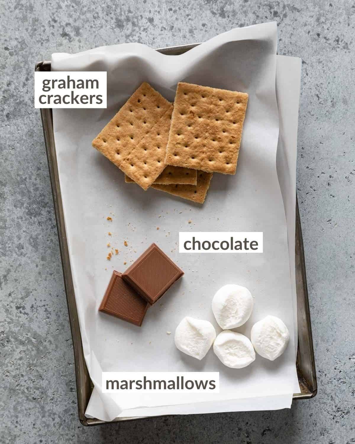overhead of ingredients on a tray
