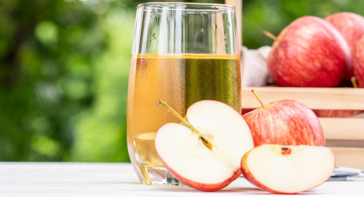 Up close image of apple juice.