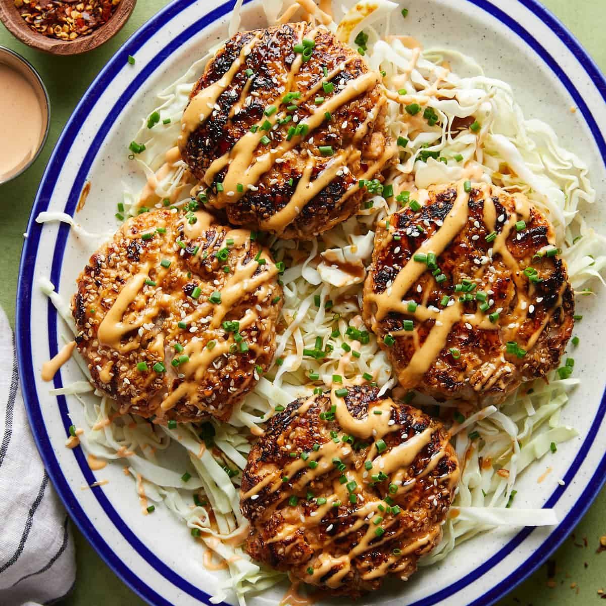 Asian Salmon Burger Recipe with Spicy Mayo