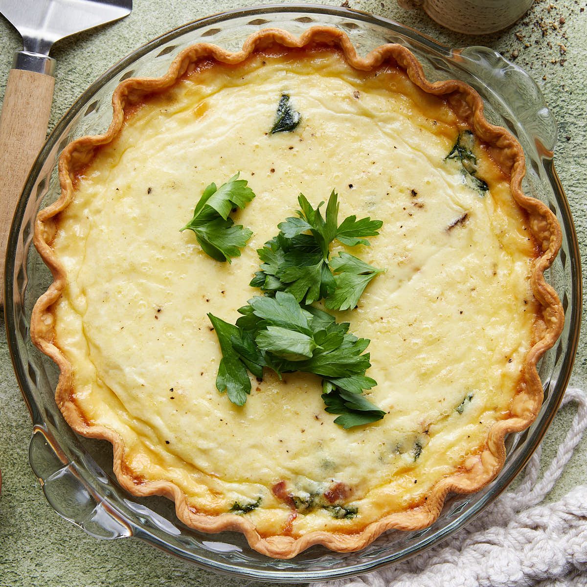 Bacon Mushroom Spinach Quiche