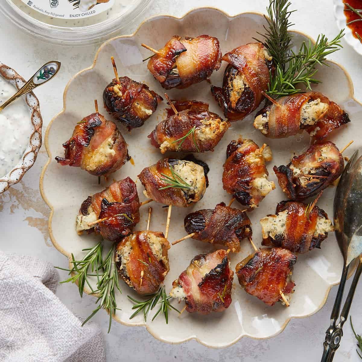 Bacon Wrapped Dates with Cream Cheese