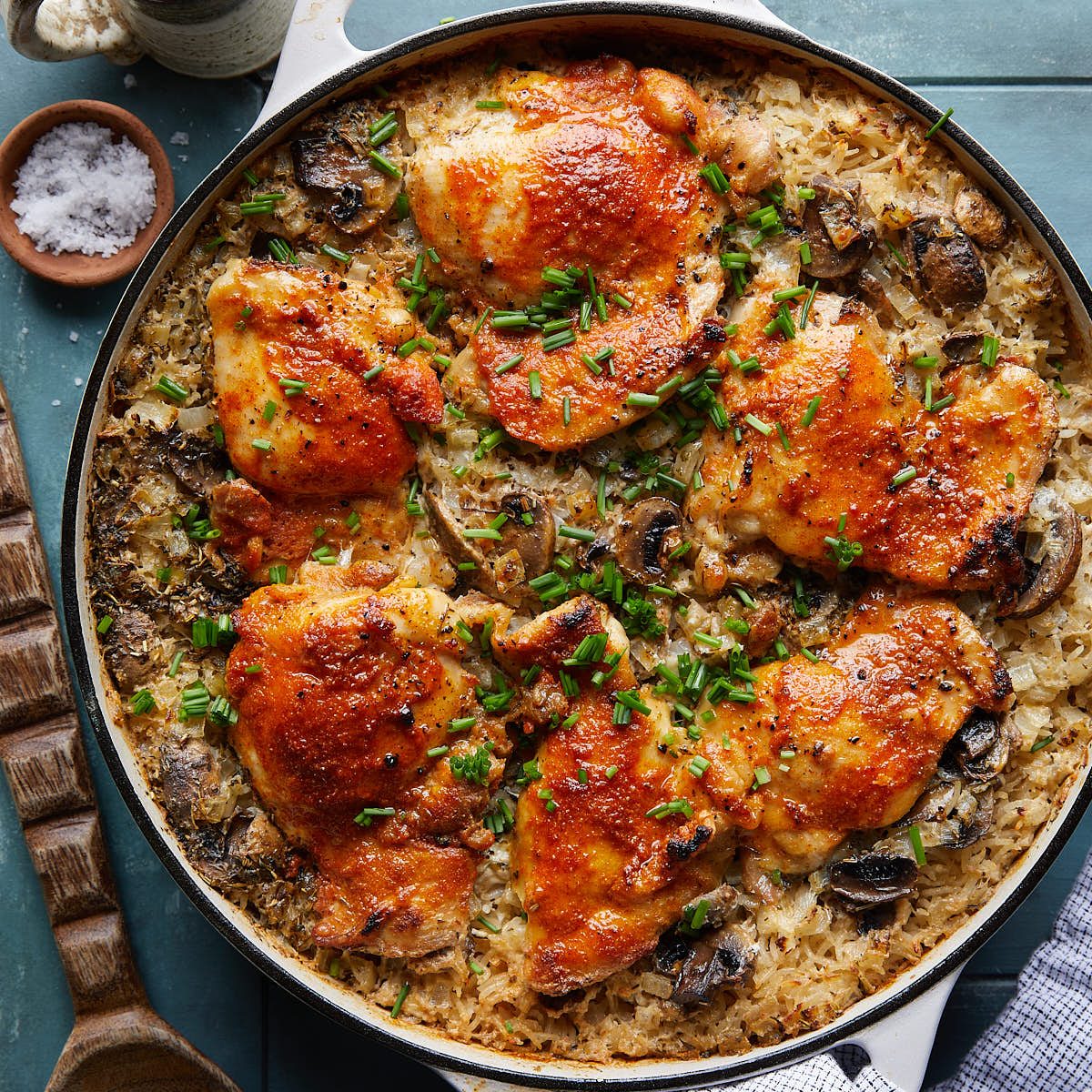 Oven Baked Chicken and Rice (One Pot)