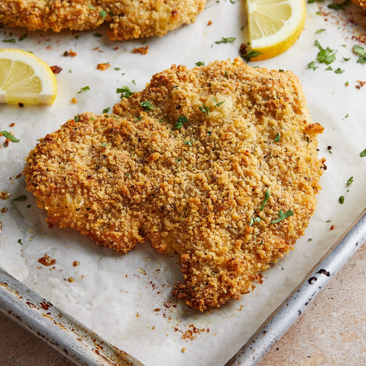 Crispy Breaded Chicken Cutlets in the Oven