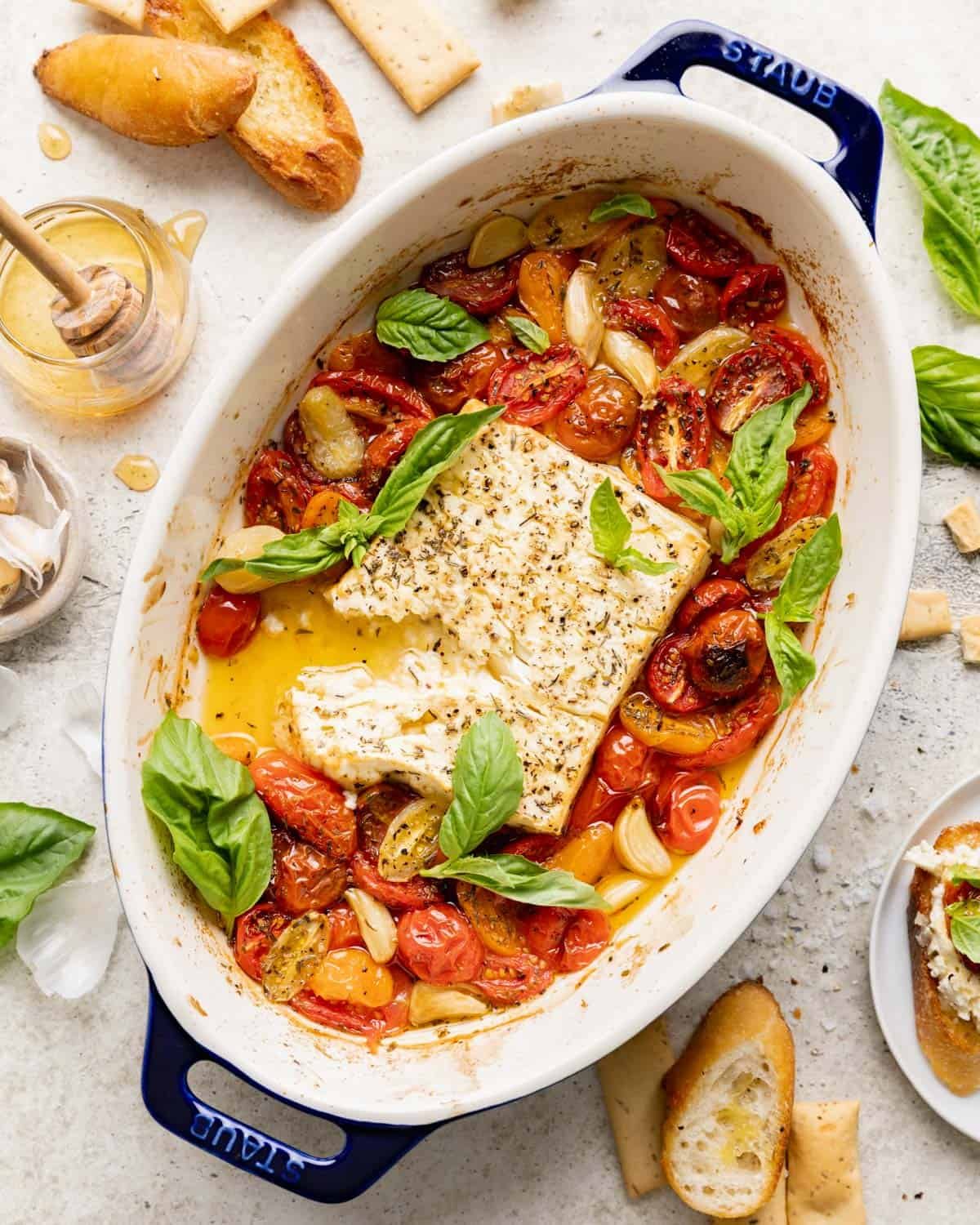 overhead of feta dip