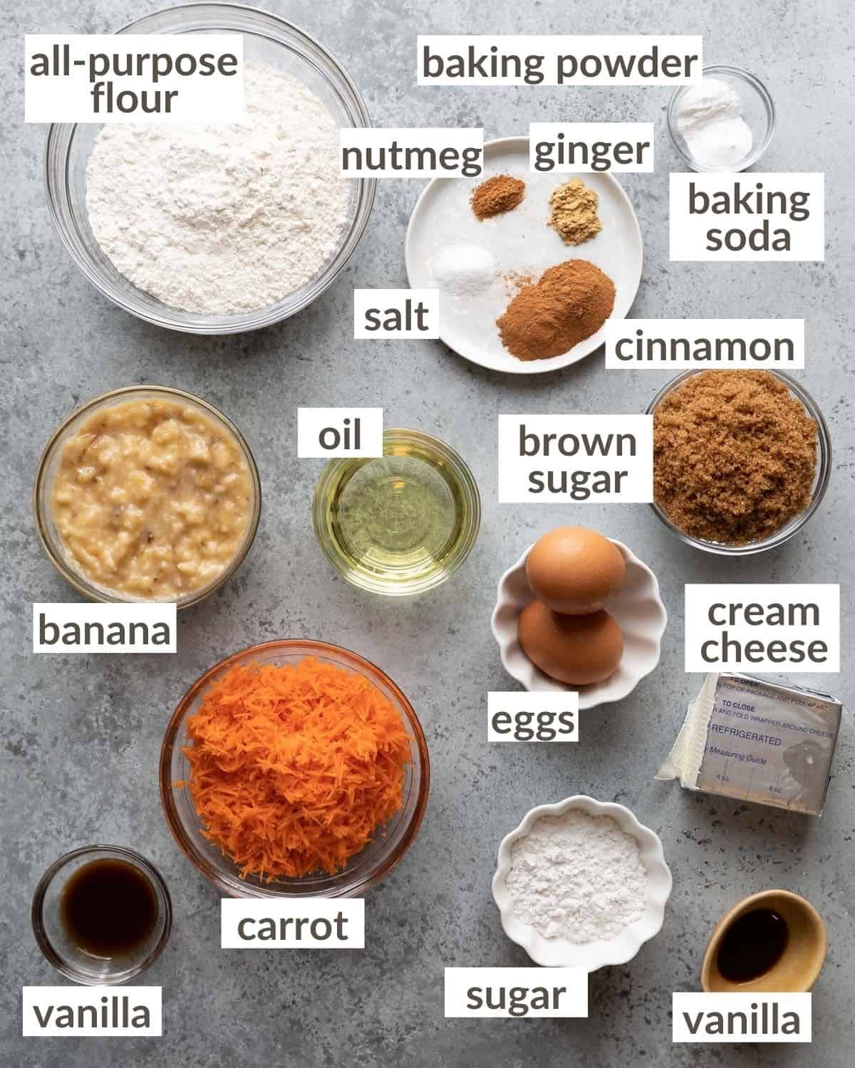 overhead of ingredients