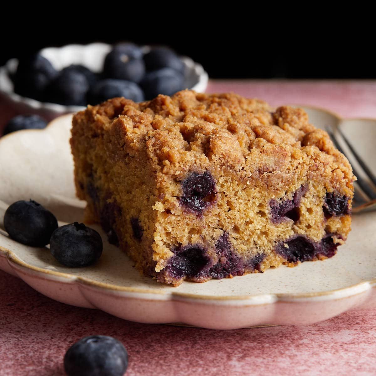 Blueberry Coffee Cake with Greek Yogurt & Streusel