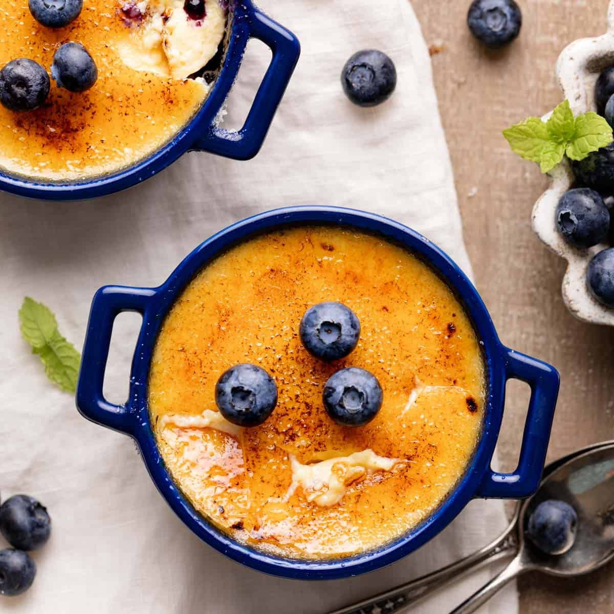 Blueberry Crème Brûlée for Two