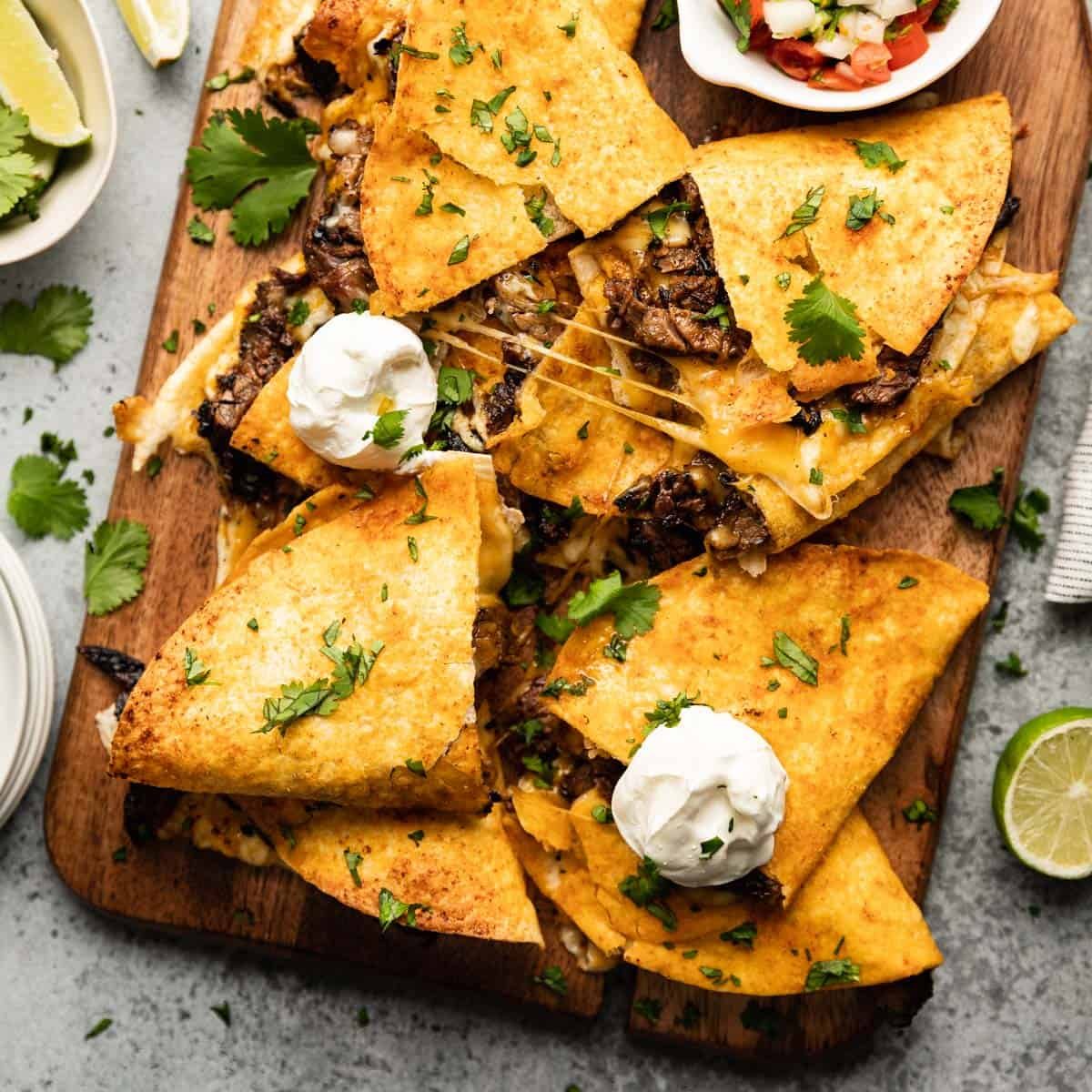 Easy Carne Asada Quesadillas (Cast Iron)