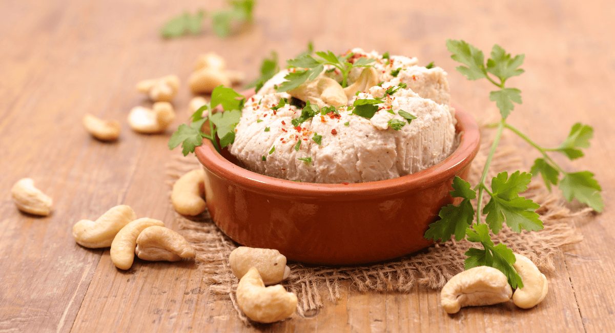 Overhead image of cashew cheese.