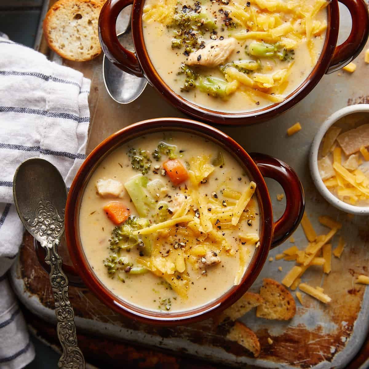 Chicken Broccoli Cheddar Soup (High Protein)