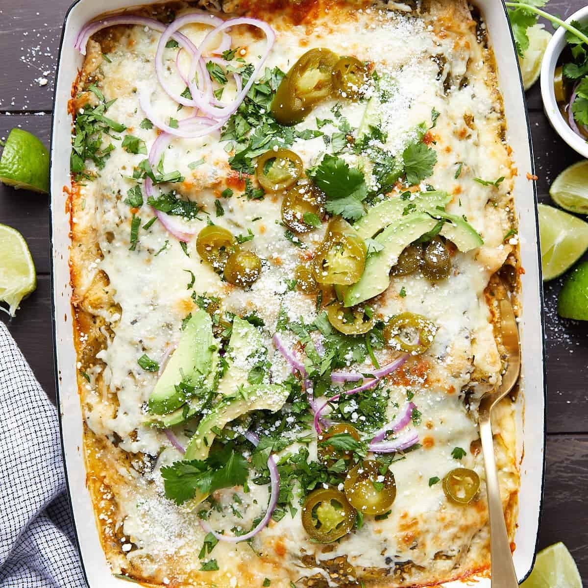 Easy Chicken Enchiladas with Green Sauce