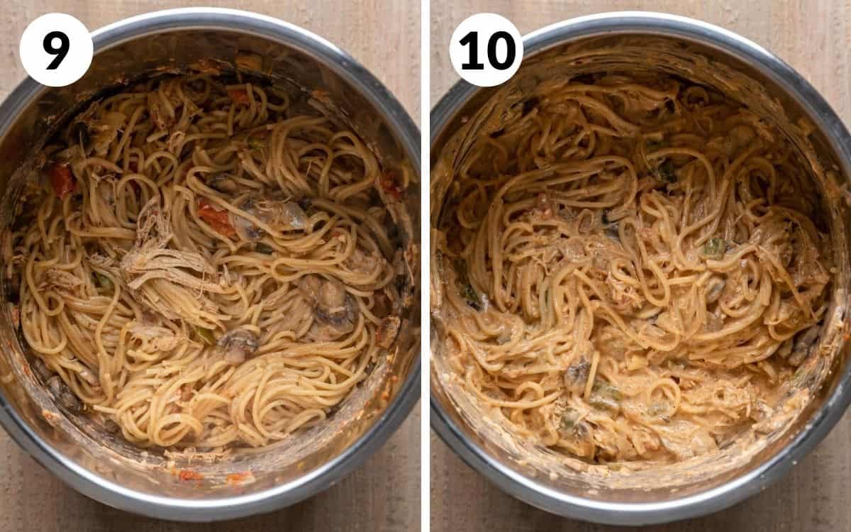 half and half stirred in & cheese folded in in instant pot