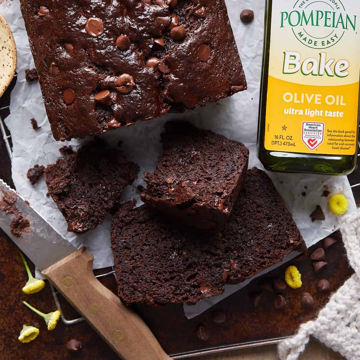 Easy Chocolate Olive Oil Zucchini Bread