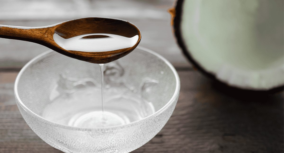 Up close image of coconut oil.