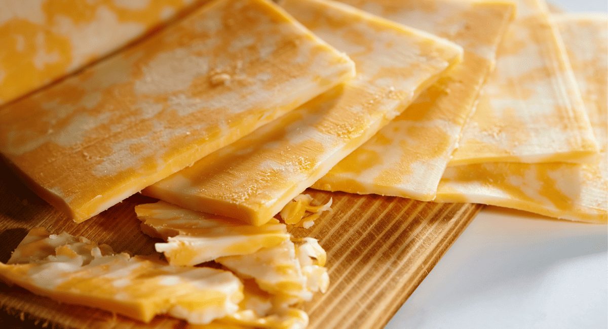 Up close image of Colby cheese.