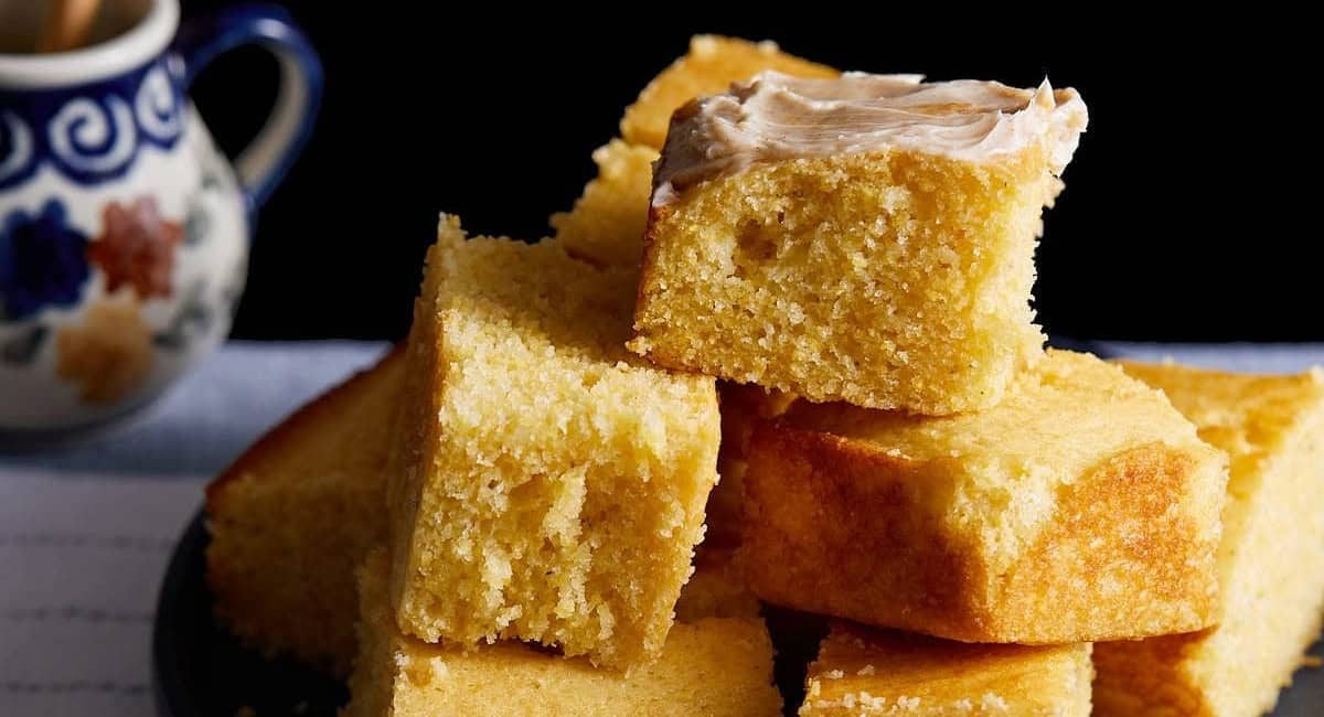 Up close image of cornbread without buttermilk.
