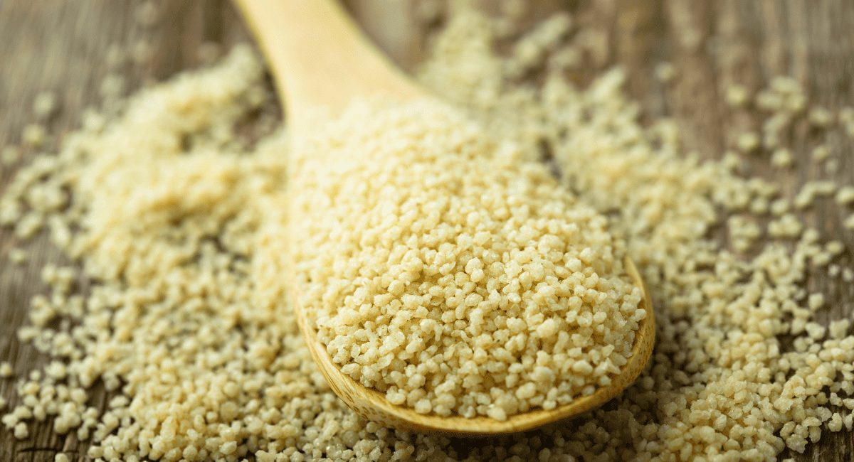 Overhead image of couscous.