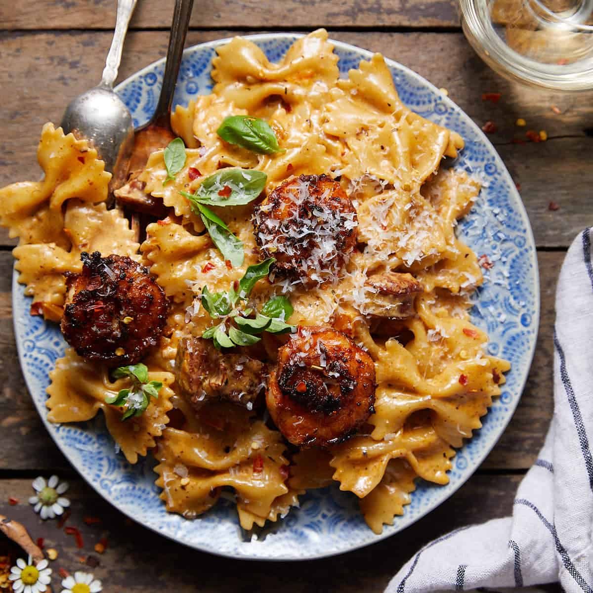 Creamy Cajun Shrimp & Sausage Pasta