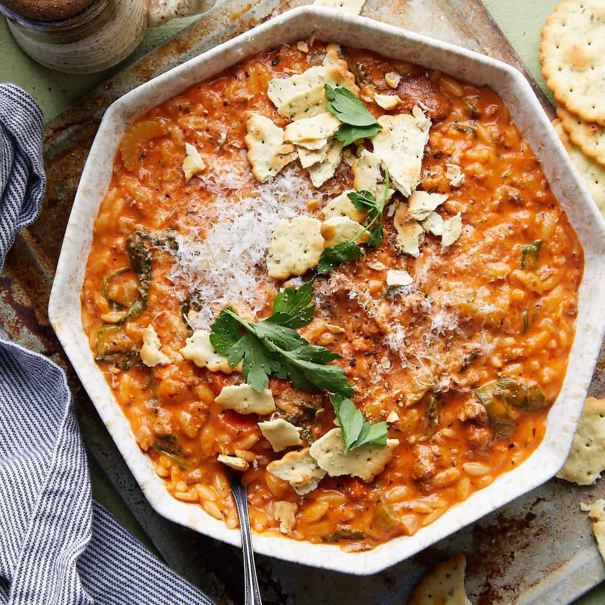 Italian Sausage Orzo Soup (One Pot)