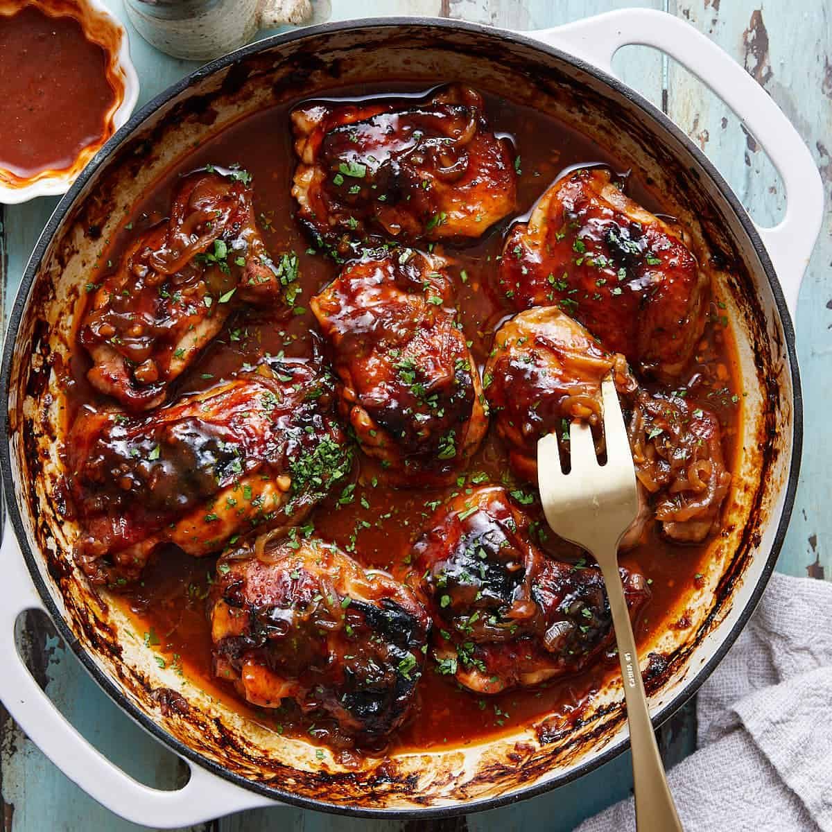 Easy Dutch Oven BBQ Chicken