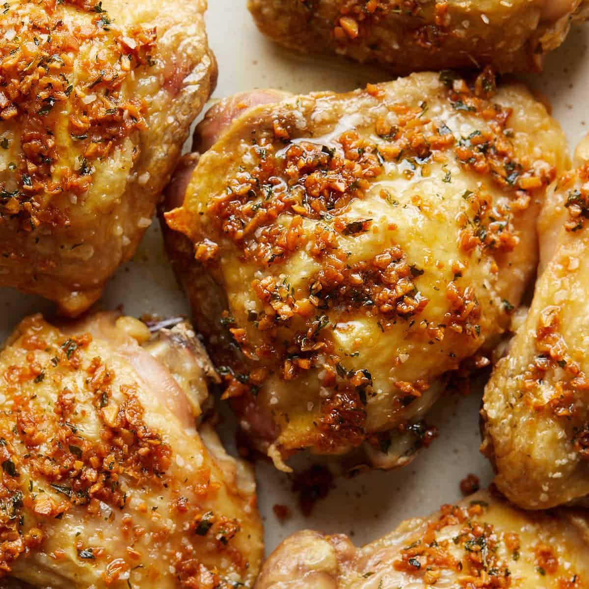 Garlic Butter Chicken Thighs (Baked & Crispy)
