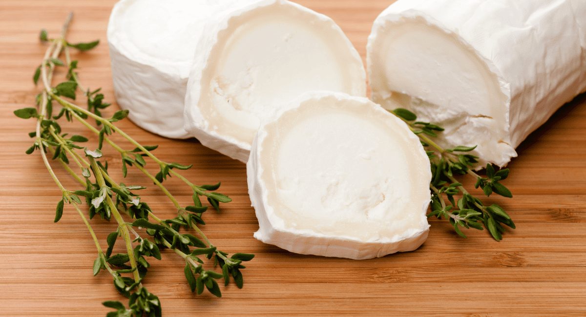 Overhead photo of goat cheese.