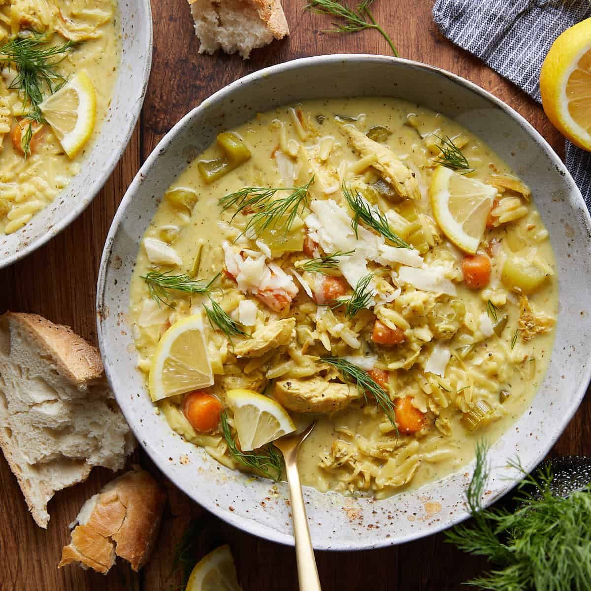 Lemon Chicken Orzo Soup (Creamy)