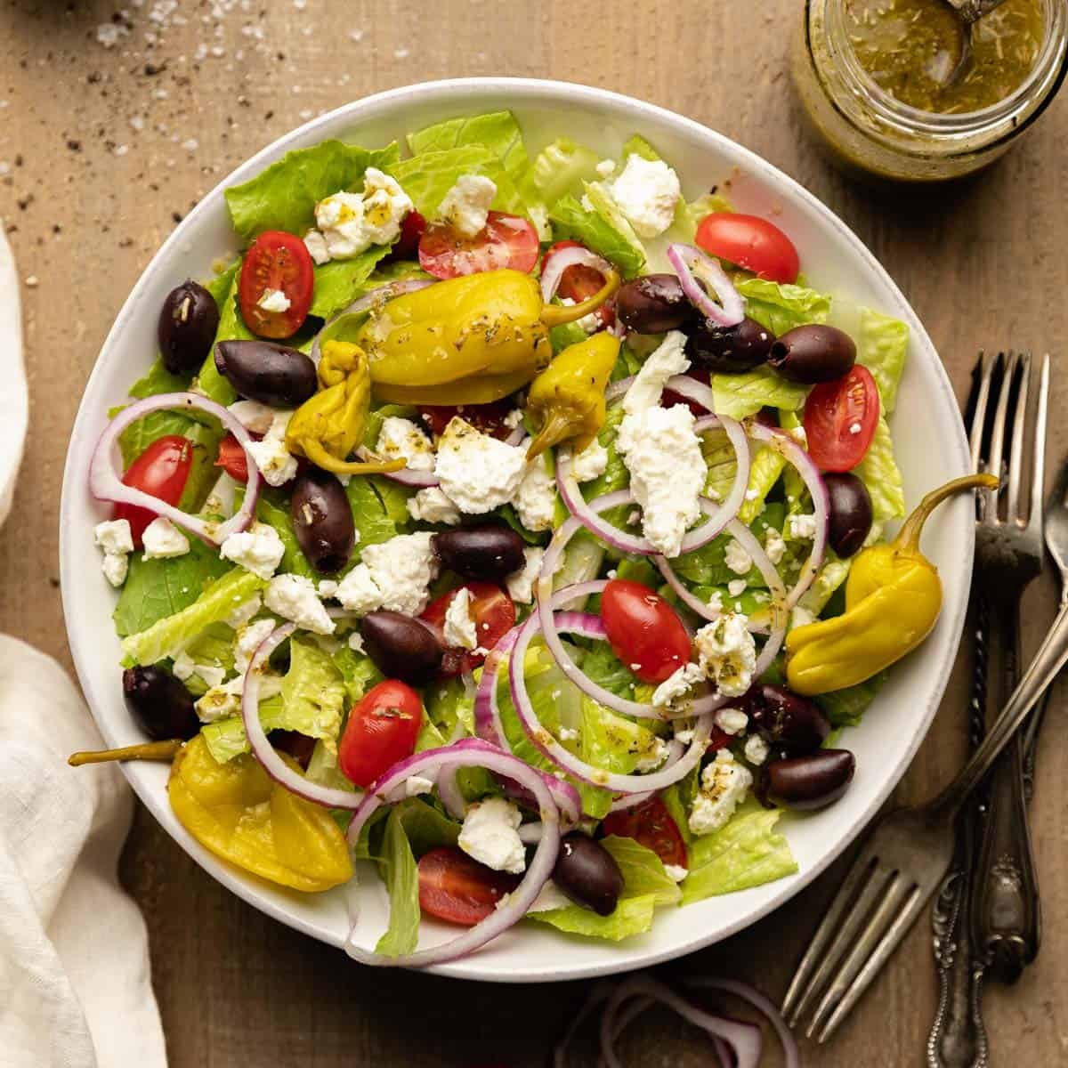 Copycat Panera Greek Salad & Dressing Recipe