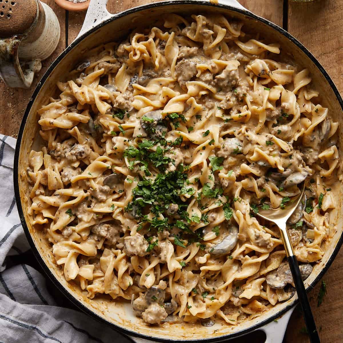 Easy Beef Stroganoff with Ground Beef
