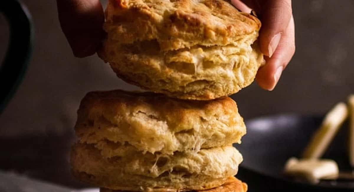 Side image of gruyere biscuits.