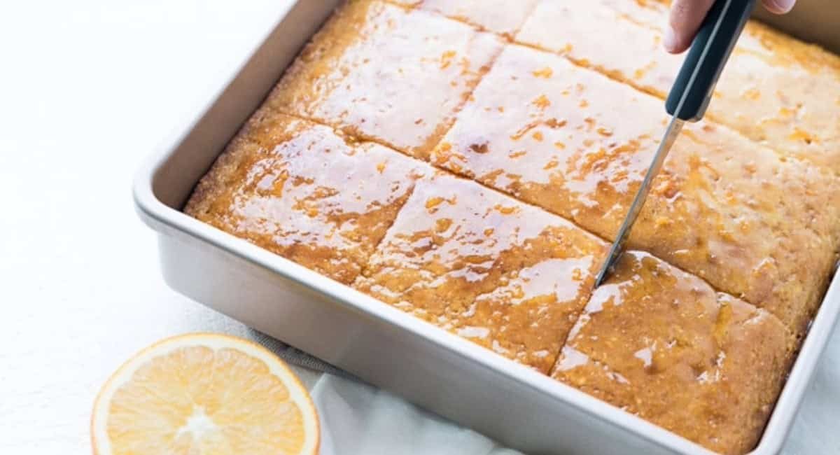 Up close image of honey cornbread.