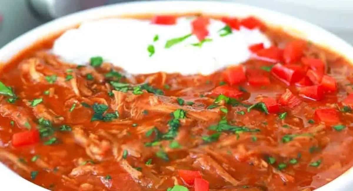 Overhead image of instant pot briskest chili.