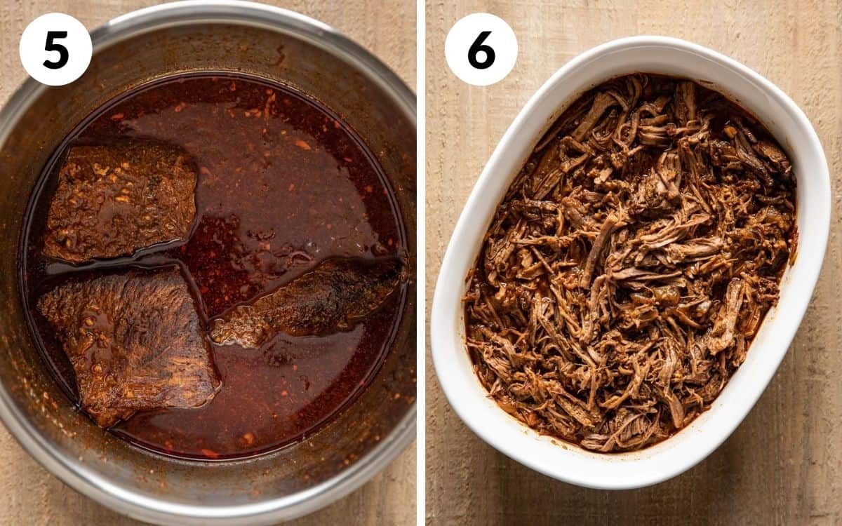 steps 5 & 6 meat in pot after pressure cooking