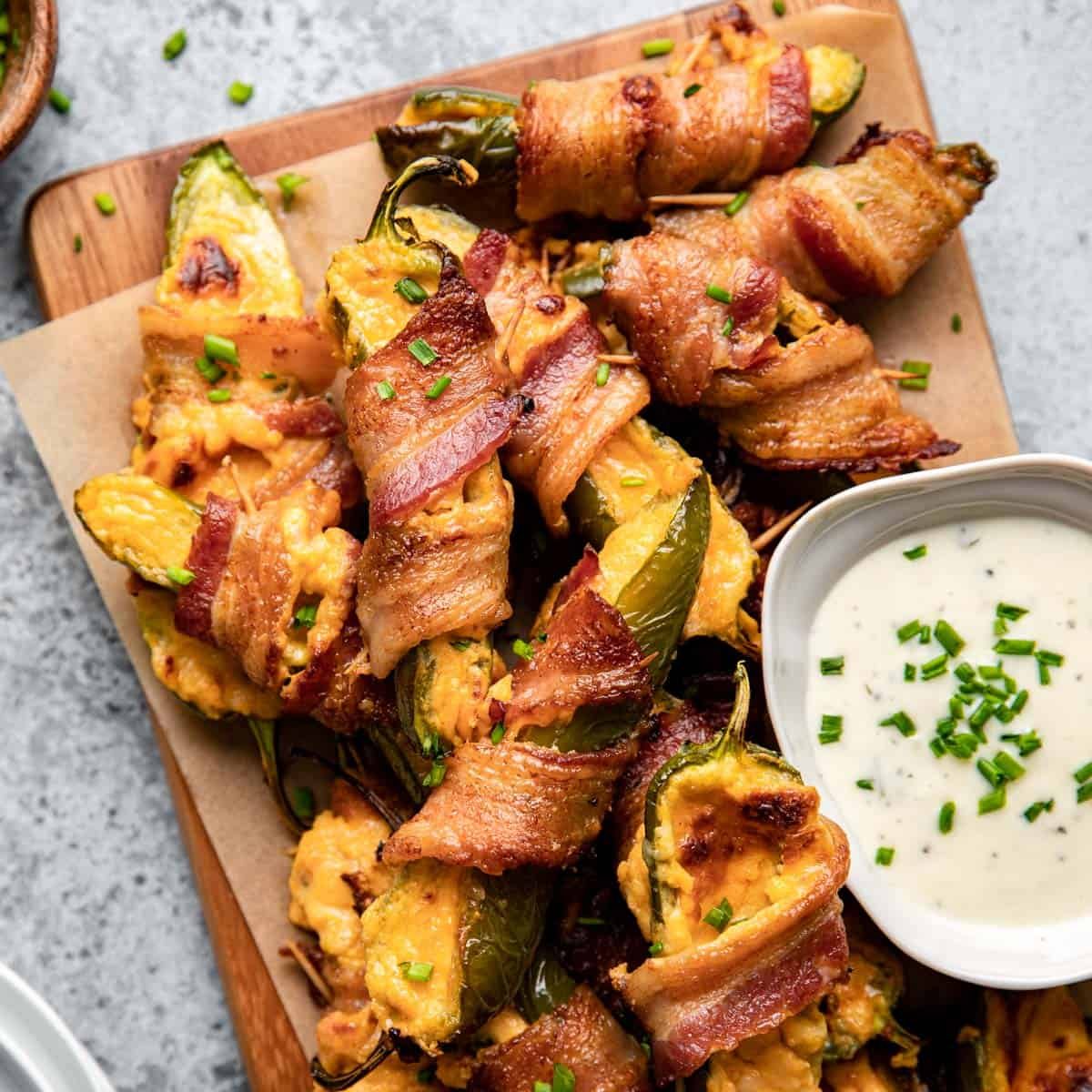 Air Fryer Bacon Wrapped Jalapeño Poppers