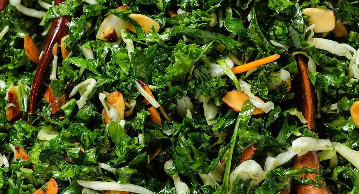 Overhead image of kale crunch salad.
