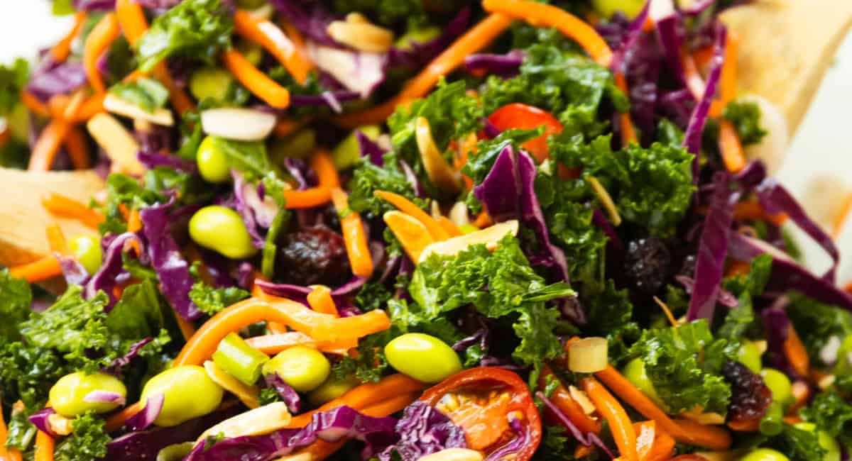 Up close image of kale slaw.