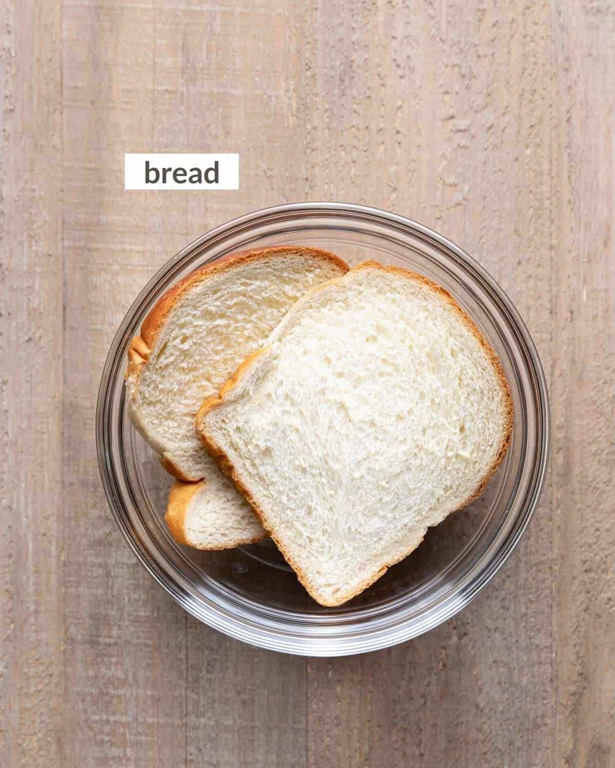 overhead shot of ingredients for toast with oven