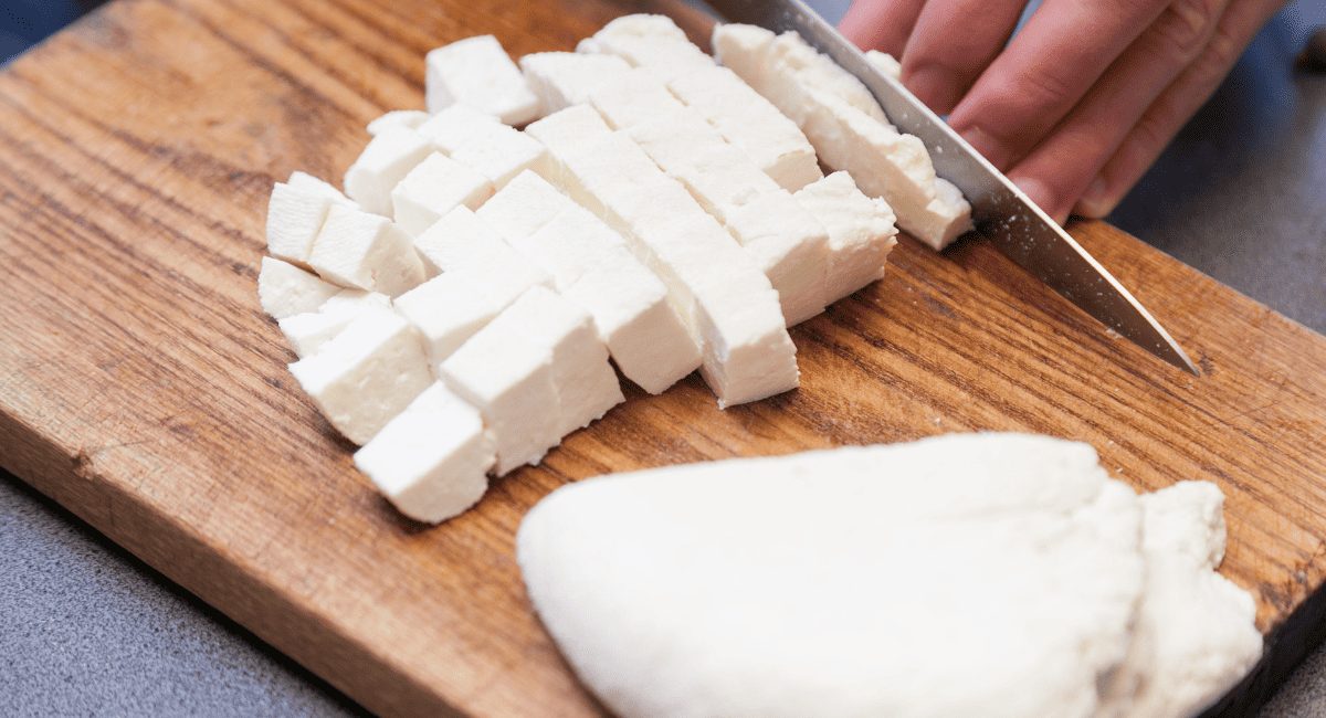 Overhead image of paneer.