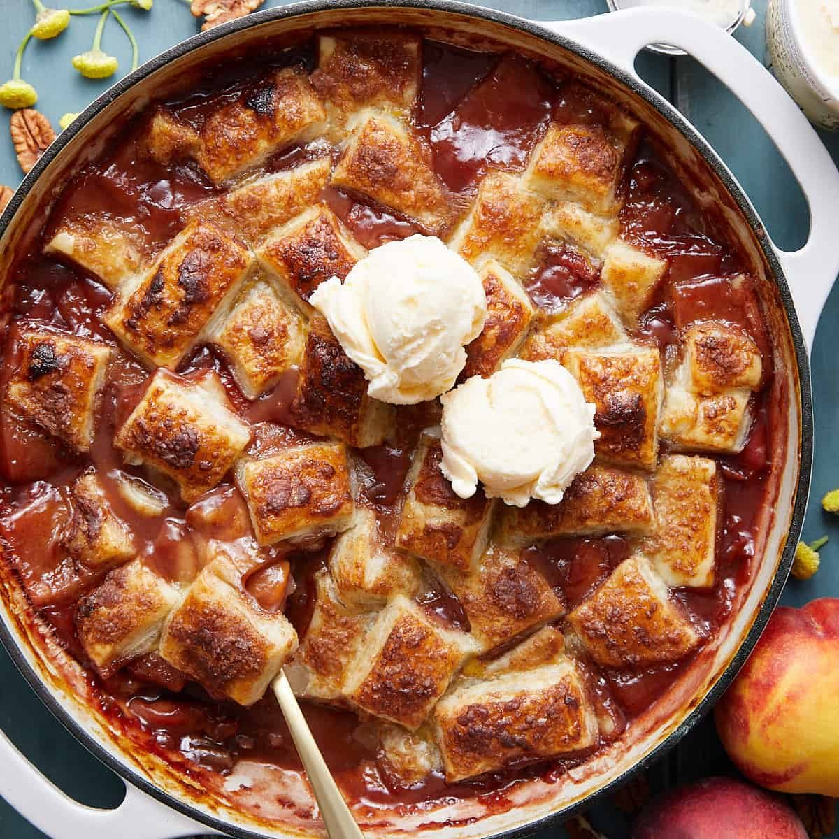 Easy Peach Cobbler with Puff Pastry