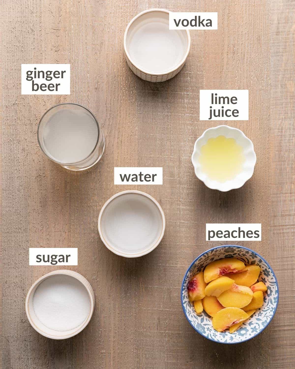 overhead of ingredients