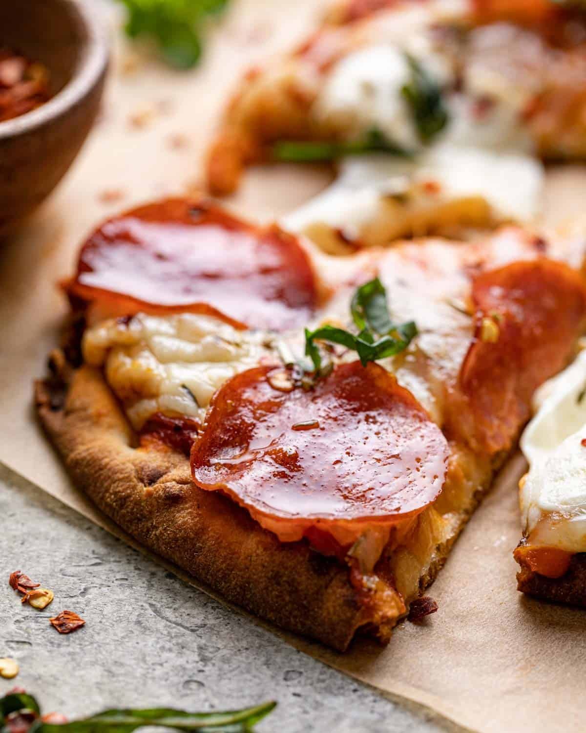 close up of pizza