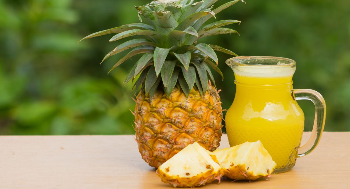 Up close image of pineapple juice.
